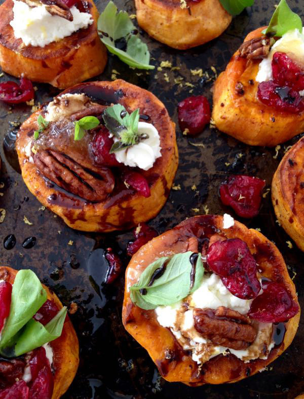 Sweet Potato Rounds with Goat Cheese Appetizers