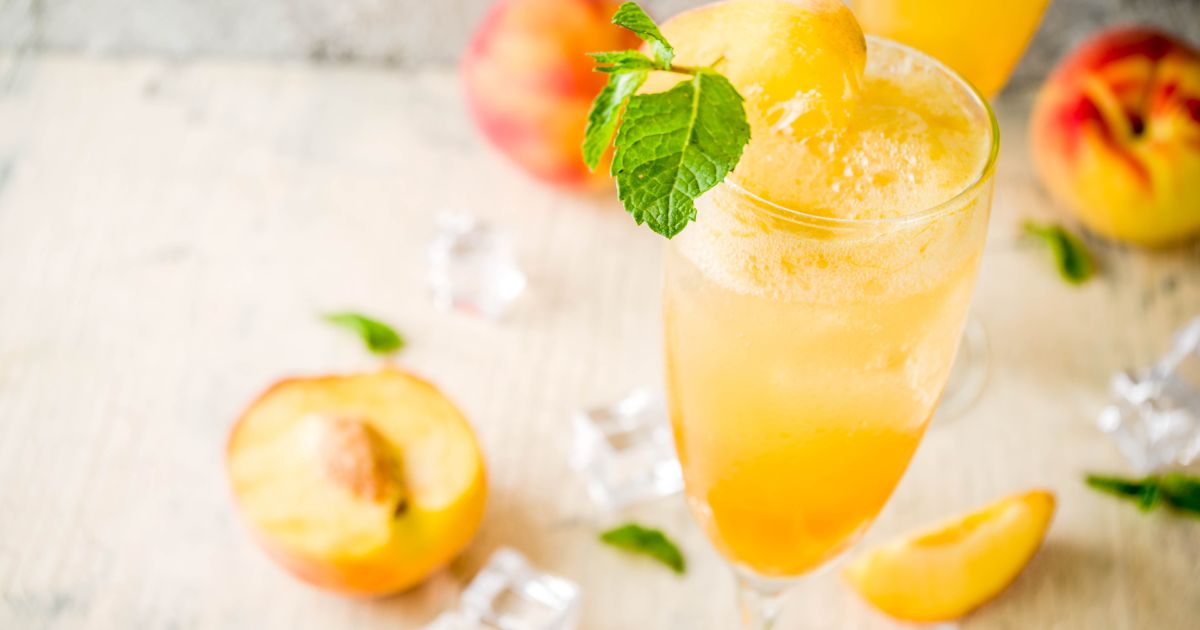 Peach Basil Mimosa Recipe